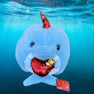 Linzy Toys Unicorn Dolphin Valentines Love Plush